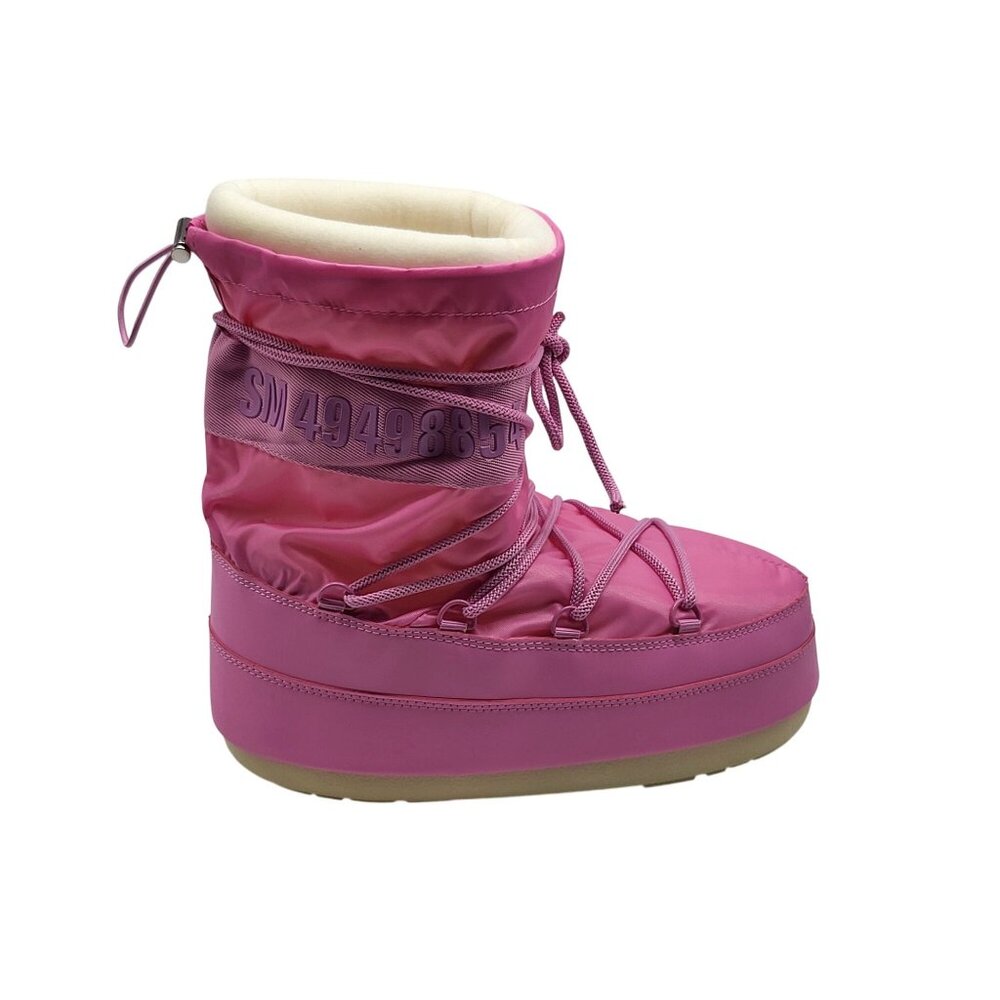 Steve Madden Mav Faux Fur Lined Platform Booties Pink Womens Cold Weather NWOB